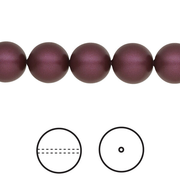 Pearl 25pk elderberry, Crystal Passions® 10mm round 5810 image number 0