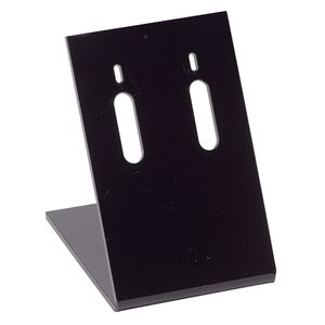 Display, earring, acrylic, black, 3 x 2 x 2-1/2 inches. Sold per pkg of 2.