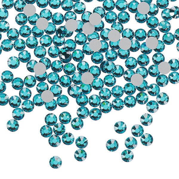 Flat back, Dance With Me™ crystal rhinestone, blue zircon, foil back, 3-3.2mm rose, SS12. Sold per pkg of 144 (1 gross). image number 0
