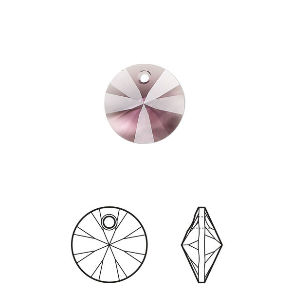 Drop 144pk iris, Swarovski® 12mm pendant mini disk 6428 image number 0