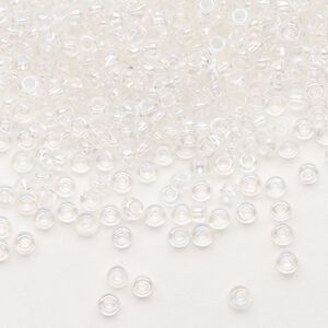 Seed bead, Preciosa Ornela Czech glass, pkg/500g, #8 rocaille, translucent blue iris clear, (58135).