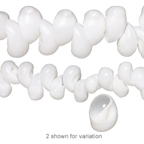 Bead, moon shell (natural), 13x8mm-22x13mm shell, Mohs hardness 3-1/2. Sold per 15-1/2" to 16" strand. image number 0