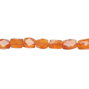 Carnelian 1pkg1, hand-cut faceted rectangle bead, 13 inch 5x4mm-11x6mm