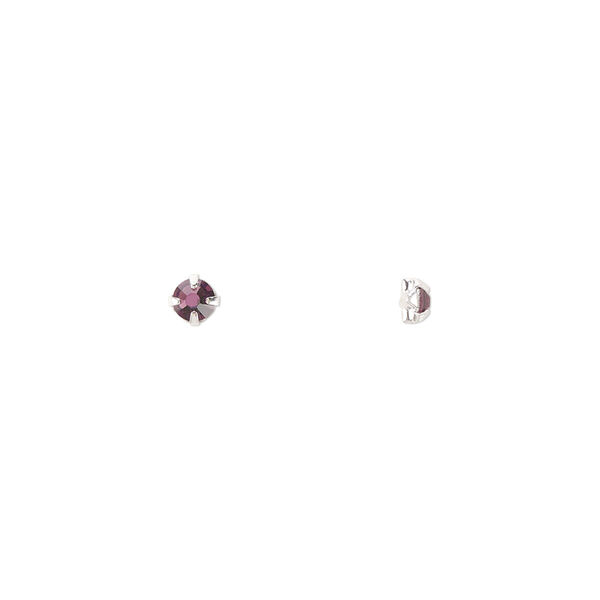 Bead 1440pk rose montees amethyst silver plate, Preciosa Czech crystal 3-3.2mm round SS12 image number 0