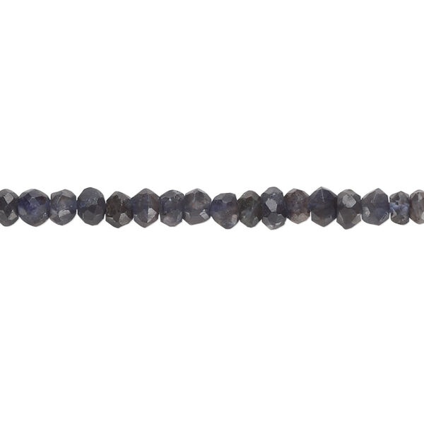Bead, iolite (dyed), blue and purple, 3x1mm-5x3mm hand-cut faceted rondelle, D grade, Mohs hardness 7 to 7-1/2. Sold per 12-inch strand. image number 0