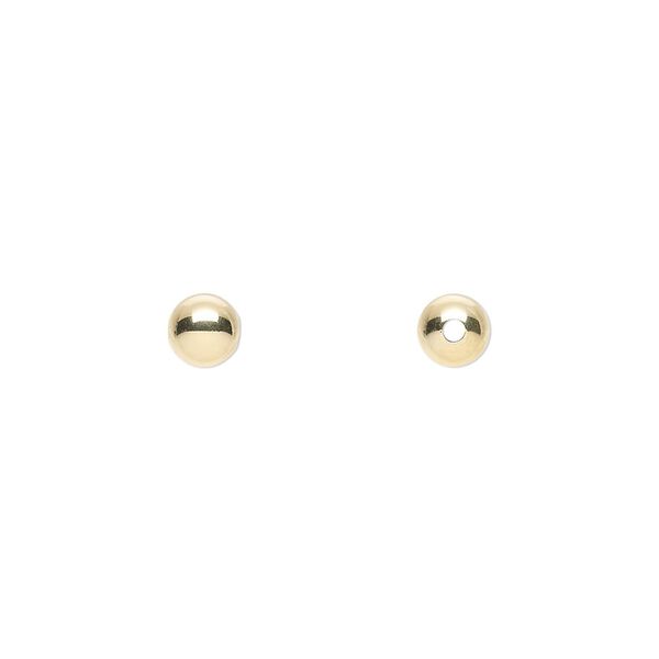 Bead, 14Kt gold, 5mm seamless round. Sold per pkg of 20. image number 0