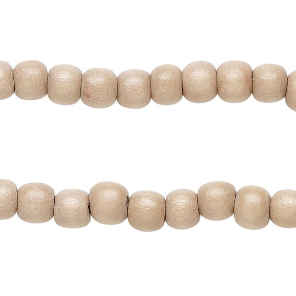 Taiwanese cheesewood 1pkg2, hand-cut round bead 15.5-16 inch medium tan 6mm image number 0