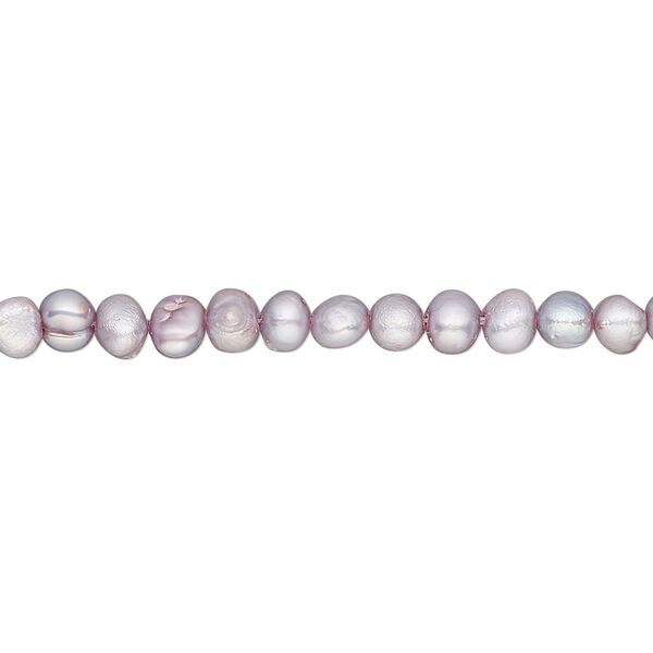 Pearl, cultured freshwater pearl (dyed), lavender, 3-4mm flat-sided potato, D grade, Mohs hardness 2-1/2 to 4. Sold per 15-inch strand, approximately 105 beads. image number 0