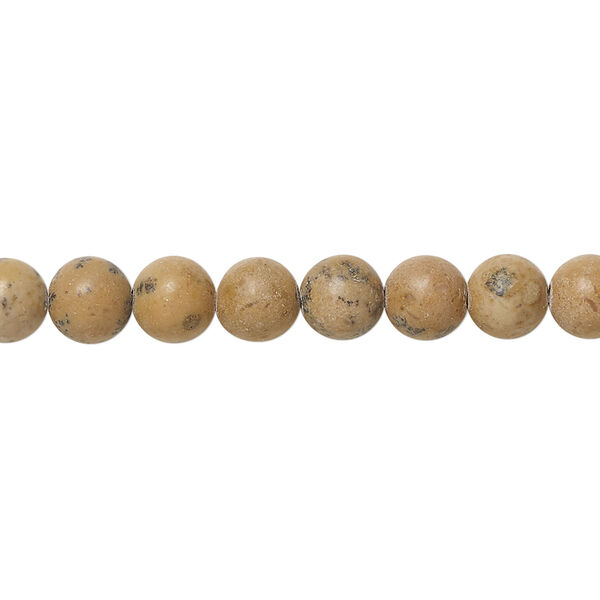 Grain stone 1pkg1, round bead natural, 15.5 inch 6-7mm dark image number 0
