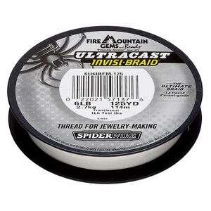 Thread, Spiderwire®, translucent, 0.10mm ultra-cast invisi-braid, 6-pound test. Sold per 125-yard spool.