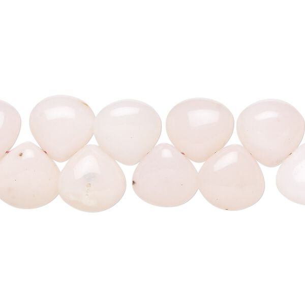 Pink opal 1pkg1, hand-cut top-drilled puffed teardrop bead natural 8 inch 8-12mm image number 0