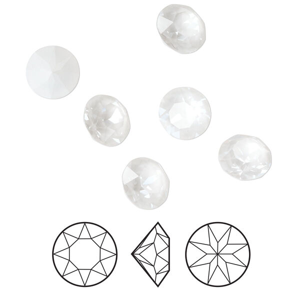 Chaton 6pk crystal electric white ignite LacquerPRO, Crystal Passions® 8.16-8.41mm round SS39 1088 image number 0