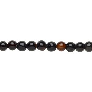 Red agate / black agate / brown agate 1pkg1, round bead 14 inch 4-5mm