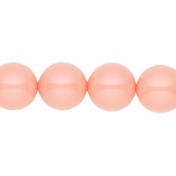 Pearl 10pk pink coral, Crystal Passions® 12mm round 5811 image number 0