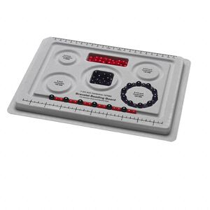 Bead board, grey with flocking, 10x7-1/2 inches with 5 round grooves for bracelets. Sold individually.