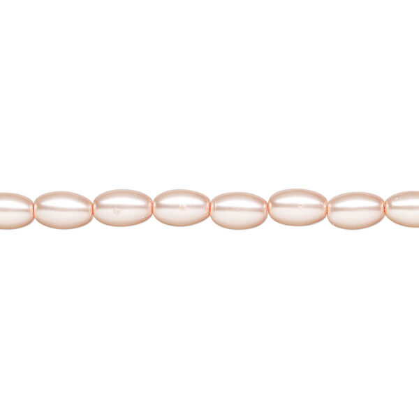 Pearl 1pk rosaline, Celestial Crystal® 6x4mm rice 15.5-16 inch image number 0