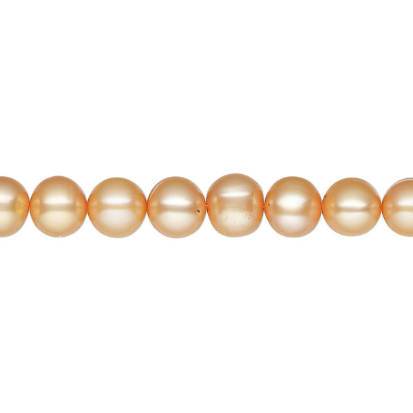 Pearl, cultured freshwater pearl (dyed), carrot, 6-7mm semi-round, C- grade, Mohs hardness 2-1/2 to 4. Sold per 15" strand, approximately 60 beads. image number 0