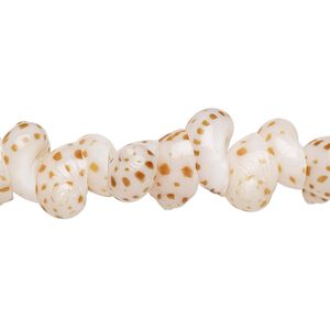 Bead, tiger moon snail shell (natural), 12x6mm-15x8mm shell, Mohs hardness 3-1/2. Sold per 15-1/2" to 16" strand.
