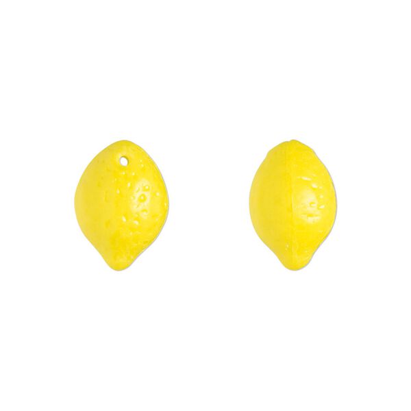 Bead, Preciosa, Czech pressed glass, opaque yellow, 12x10mm top-drilled lemon. Sold per pkg of 20. image number 0