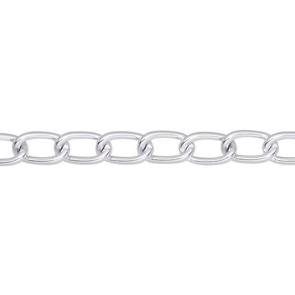 Chain, aluminum, 5.1mm curb. Sold per 5-ft section. image number 0