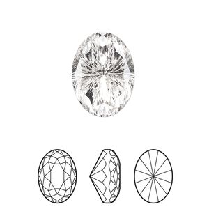 Fancy stone 24pk crystal foil back, Swarovski® 18x13mm magical oval 4160