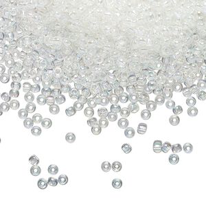 Seed bead, TOHO BEADS®, glass, pkg/250g, #11 round, translucent rainbow crystal clear (TR-11-161).