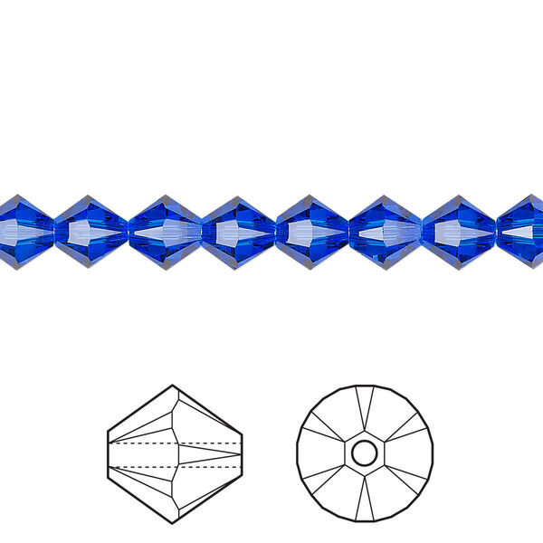 Bead 360pk majestic blue, Swarovski® 6mm XILION bicone 5328 image number 0