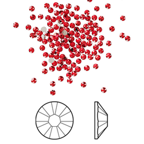 Flat back 1440pk light Siam foil back, Crystal Passions® 1.7-1.9mm rose round SS5 2058 image number 0