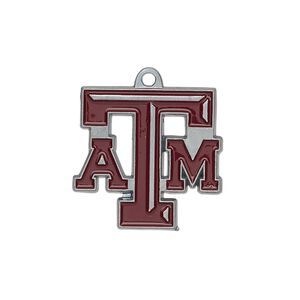 Charm, enamel and "pewter" (zinc-based alloy), maroon, 22x21mm single-sided Texas A&M Aggies. Sold individually.
