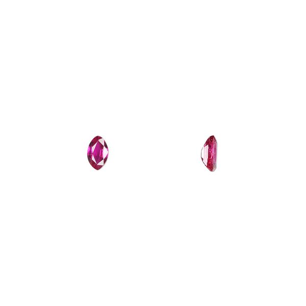 Ruby 1pkg1, hand-cut faceted marquise gem 5x3mm image number 0