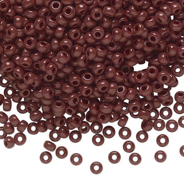 Seed bead, Miyuki, glass, pkg/50g, #8 rocaille, opaque dark brown, (RR-409). image number 0