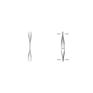 Link, silver-plated brass, 14x2mm double-paddle. Sold per pkg of 50.