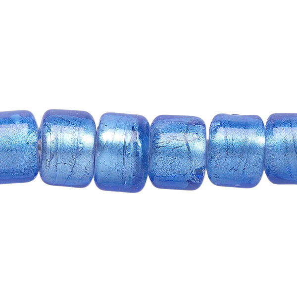 Bead, lampworked glass, semitransparent blue with fine silver foil, 12x8mm crow. Sold per 15-1/2" to 16" strand. image number 0