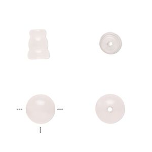 Rose quartz 2pkg2, T-drilled round / cone bead 8mm / 8x5mm-9x6mm