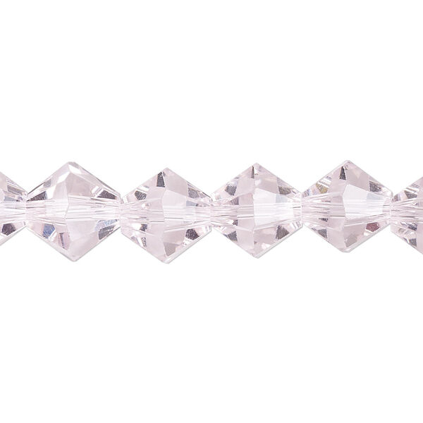 Bead 1pk transparent pink, Celestial Crystal® 10mm bicone 8 inch image number 0
