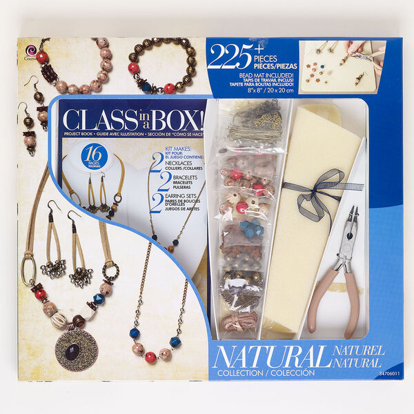 Jewelry kit 1pkg1 steel / brass / acrylic /wood / faux leather set of 225, mixed natural/dyed colors mixed finishes image number 0