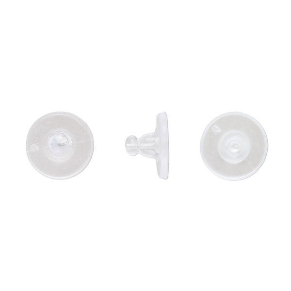 Earnut PVC 1pk 9.5x6mm disc, clear 50 pair image number 0