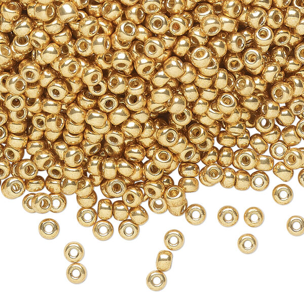 Seed bead, Miyuki, glass, pkg/250g, #8 rocaille, Duracoat® opaque galvanized, (RR-4202). image number 0