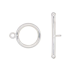Clasp, toggle, sterling silver-filled, 16mm smooth round. Sold individually.