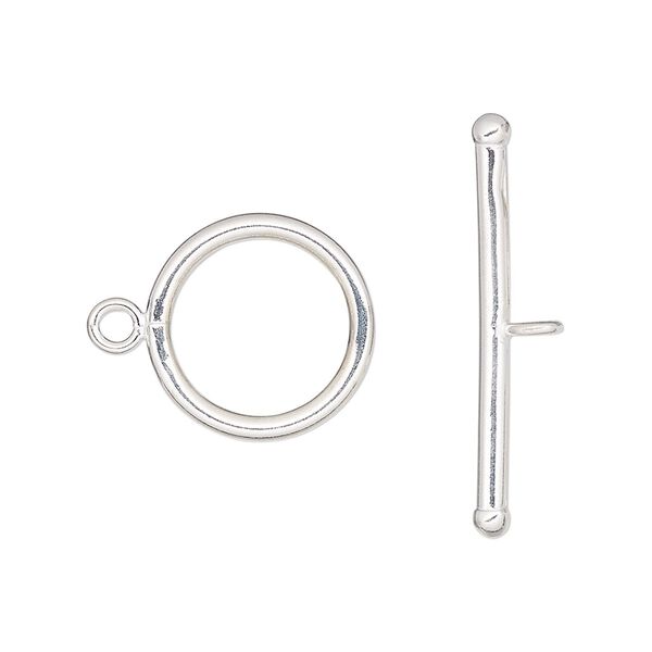 Clasp, toggle, sterling silver-filled, 16mm smooth round. Sold individually. image number 0