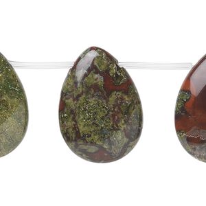 Dragon blood jasper 1pkg1, top-drilled teardrop bead natural 15.5-16 inch 25x18mm