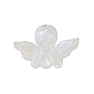 Rainbow moonstone 1pkg1, hand-cut top-drilled angel focal natural 29x19mm-31x21mm