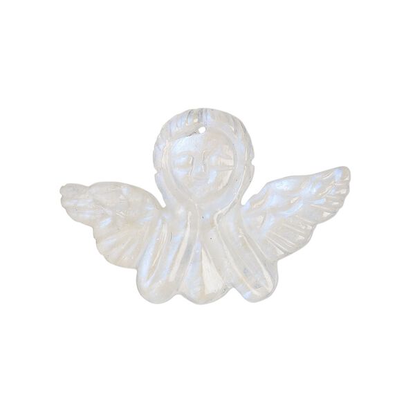 Rainbow moonstone 1pkg1, hand-cut top-drilled angel focal natural 29x19mm-31x21mm image number 0