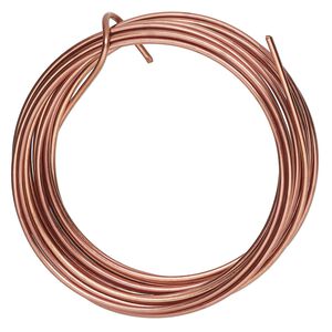 Wire, ParaWire™, antiqued copper, round, 14 gauge. Sold per 10-foot section.