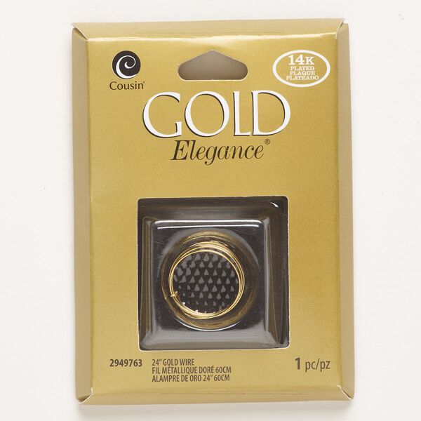 Wire, copper, pkg/(1) 24 inches, gold plate, round, 24 gauge. image number 0