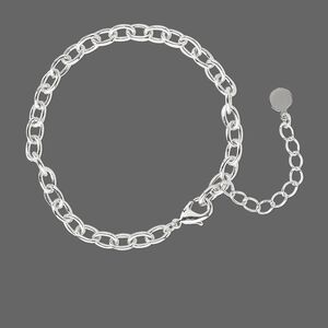 Chain, rhodium-plated pewter (tin-based alloy), 5mm oval cable, 6-1/2 inches with 1-3/4 inch extender chain and lobster claw clasp. Sold individually.