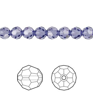 Bead 12pk tanzanite, Crystal Passions® 6mm round 5000