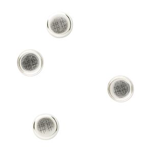 Bezel cup, sterling silver, solid back, 7mm round. Sold per pkg of 4.