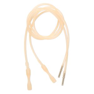 Necklace cord, silicone, translucent peach, 2-2.2mm wide, 16 inches with snap closure. Sold per pkg of 4.
