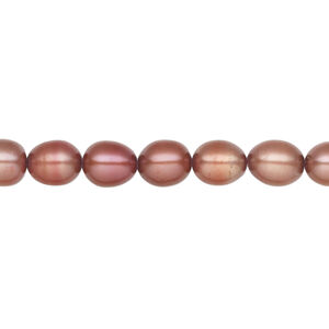 Freshwater pearl 1pkg1 rice, 15 inch cranberry 6mm cultured